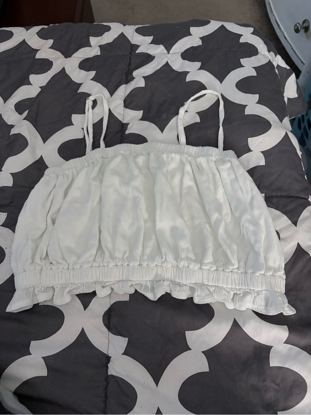 White Ruffled Tube Top - Picture 4 of 5